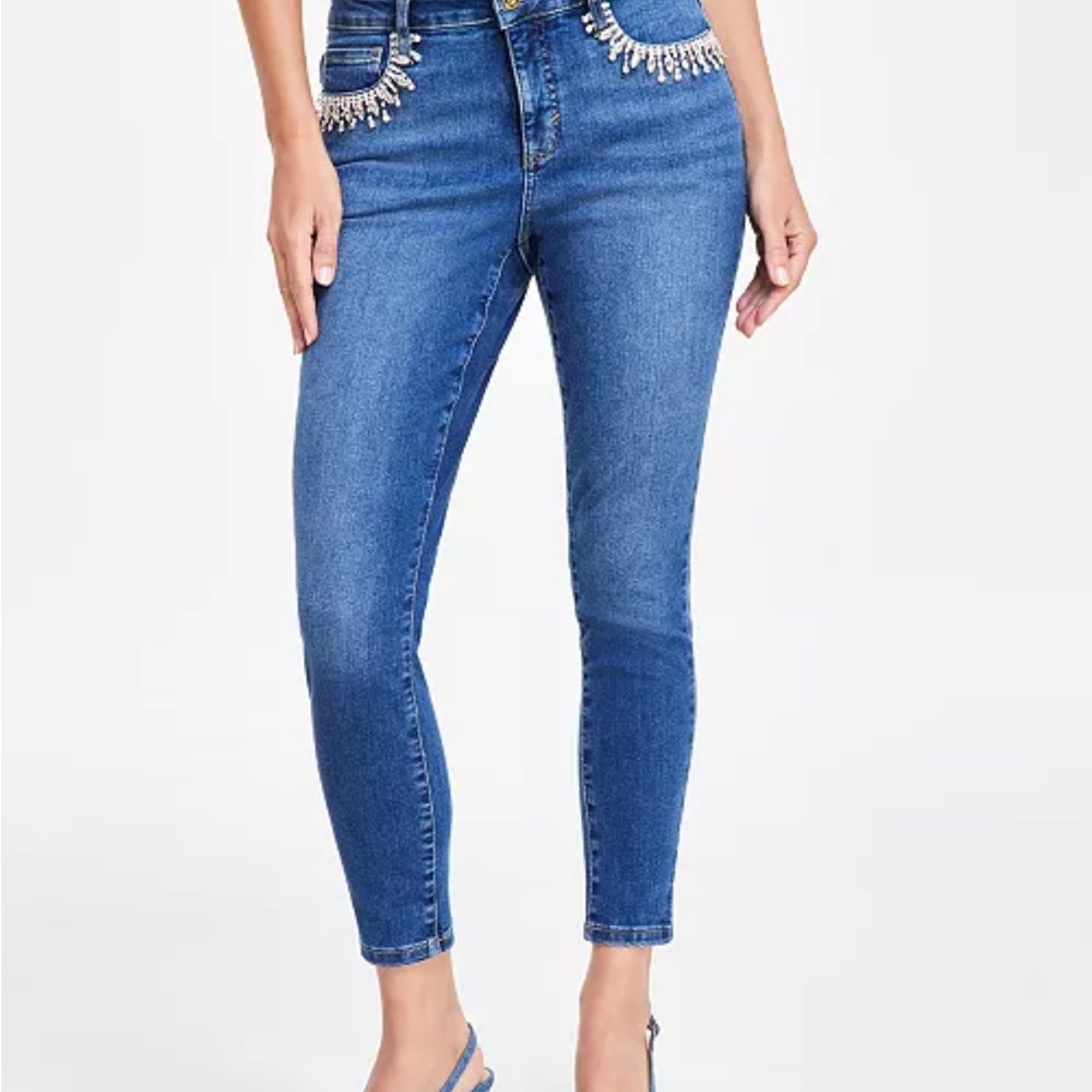 NWT I.N.C International Concepts, Mid Rise Rhinestone Embellished Skinny Jeans